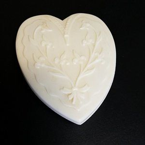 Art Deco Celluloid Heart Shaped Trinket Box